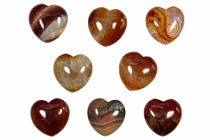 1.5" Polished Fire Agate Hearts - Photo 1